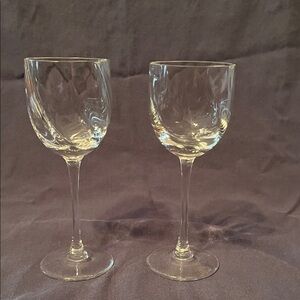 Clear Crystal Wine Glasses - Set of 2